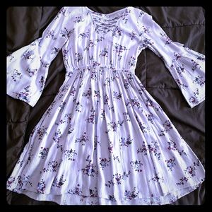 Light purple long/belle sleeve dress mid thigh